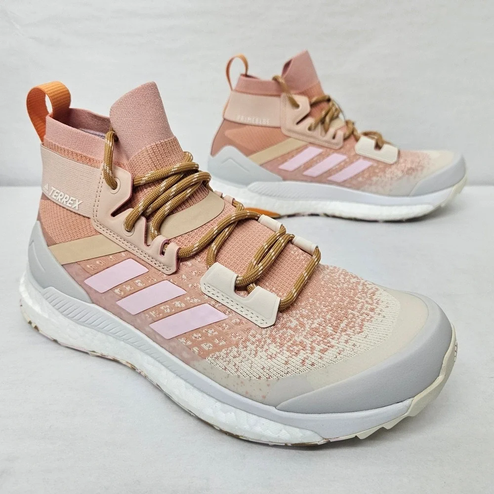 Adidas Terrex Free Hiker Primeblue Hiking Shoes FZ3129 Pink Tan Women's Size 7.5